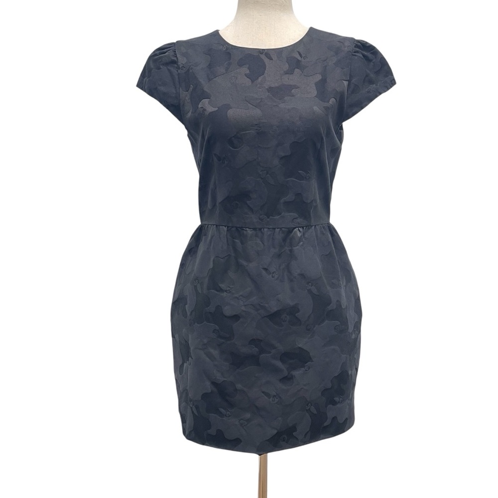 Lucky Chouette Jacquard Owl Short Sleeve Black A-Line Dress Size 36 X-Small